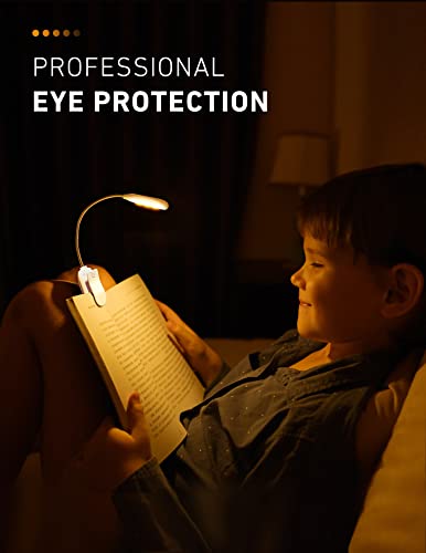 Monotremp Rechargeable Book Lights for Reading at Night, Clip-On 3 Colors - color: White