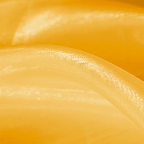 Yellow Organza Fabric by The Yard, 44" Wide Sheer Fabric 1 Yard - color: Bright Yellow, size: 1 yard pre cut