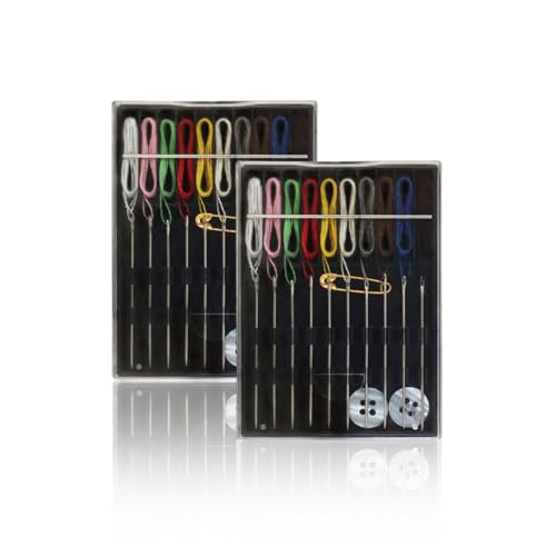 QHAJRYYC 2 Boxes Easy Pre Threaded Needle Kit, Prethreaded Sewing Kits - color: Assorted Colors