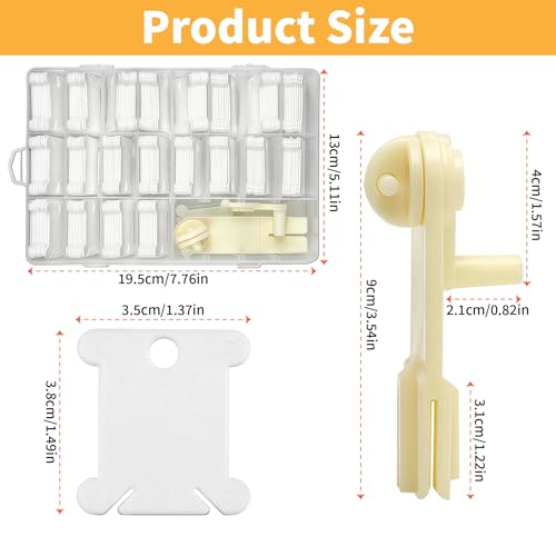 Embroidery Floss Organizer Set, 24 Grids, 200 Bobbins & Thread Winder