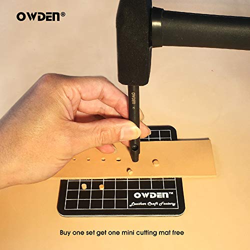 OWDEN Professional 6Pcs Leather Hollow Punch Set, 1.0-5.0mm,Slim Style.