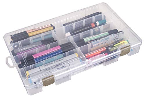 ArtBin Large Solutions Box Clear Art & Craft Organizer with Dividers - Plastic Storage Case for Convenient and Versatile Storage - Ideal for Various Craft Supplies - size: 14.125" x 9", style: 4 Compartments, 20 Dividers