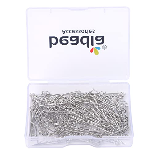 BEADIA Platinum Plated Open Eye Pins Non Tarnish 25mm 200pcs for Jewelry Making Findings - color: Open Eye Pins Platinum, size: 25x0.7mm