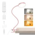 iFalarila Reading Light with Remote, LED Desk Lamp Clip on [1H Timer & Nightlight] RA>95 Dimmable Flexible Gooseneck, Reading Lamp with Clamp for Table - 3.5'' (Adapter Included) - style: 3.5'' Pink