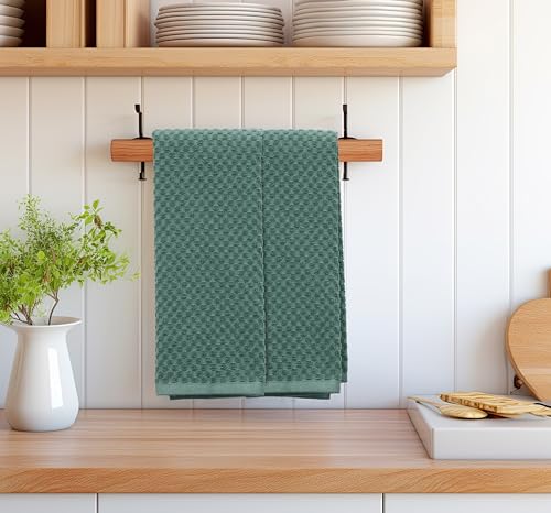 COTTON CRAFT Amazing Kitchen Towels - 8 Pack 100% Cotton Waffle Terry Towel - color: Seafoam, size: 8 Pack