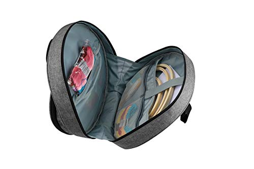 Shinyzone Cross Stitch Storage Tote, Embroidery Projects Bag with Zipper Pockets Organiser for Hoops, Charts and Threads - color: Grey