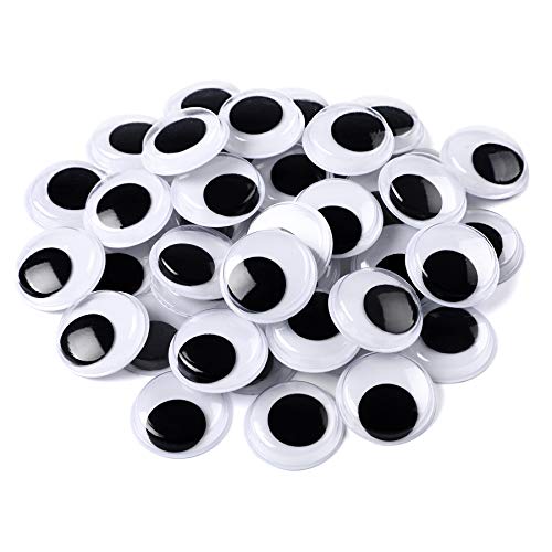 FEBSNOW 200Pcs 20mm Googly Wiggle Eyes Self Adhesive for DIY Crafts - size: 20mm