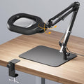 Square Magnifying Desk Lamp, Magnifying Glass with Light and Stand
