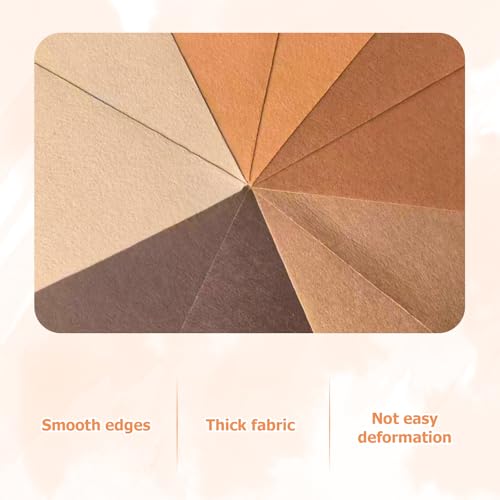 30Pcs Stiff Felt Sheets, 1mm Thick Felt Fabric Squares for Sewing & DIY - color: Brown Series