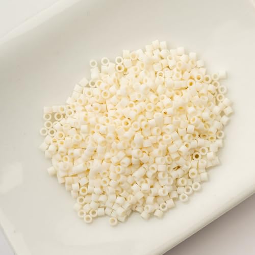 John Bead 25g Cylin Beads Cream Matte Glazed Luster 11/0 Glass Cylindrical Seed Beads for Jewelry Bracelets Necklaces Earrings Making Embroidery - color: Opaque Cream Matte Glazed Luster