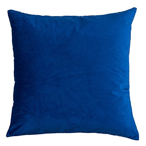 Embroidery Blue Velvet Throw Pillow Cover, Merry Christmas Series Silver Floral Luxury Soft Fuzzy Cozy Warm Slik Gift Square Couch Cushion Pillow Case 20 x 20 Inch, Cover Only - color: Silver Floral