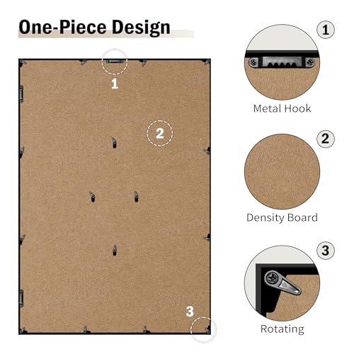 J.M.Deco 17 Opening Collage Picture Frame for Wall Decor, One-piece Photo Frame Collage Gallery Wall Hanging for 4x6 Photos, 4x4 Photos, Ideal Christmas Gift, White - color: White, size: 17 Opening