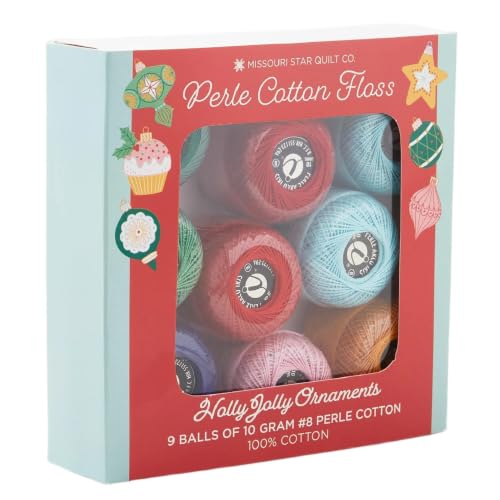 Missouri Star Holly Jolly Ornaments Perle Cotton Floss Pack – Premium Embroidery Thread Set for Hand Stitching, Appliqué & Holiday Quilting Projects - color: Holly Jolly Thread Pack