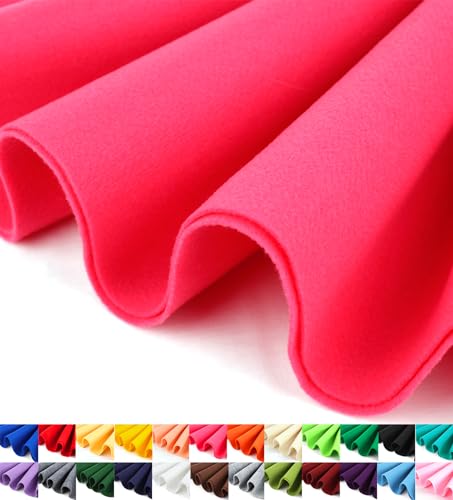 Barcelonetta | Felt Fabric | 72" Wide | 1.6mm Thick | Acrylic & Soft | Felt by the Yard | Felt for DIY Crafts, Projects, Sewing (Fuchsia, 1 Yard) - color: Fuchsia, size: 1 Yard