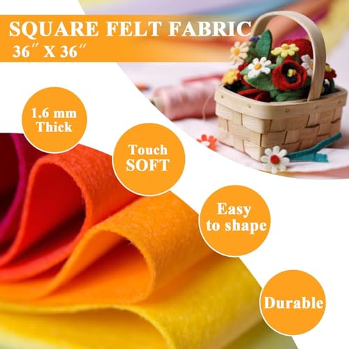 Antique Gold Felt Fabric 36" X 36" 1.6mm Thick Soft Square Felt Sheet - color: Antique Gold
