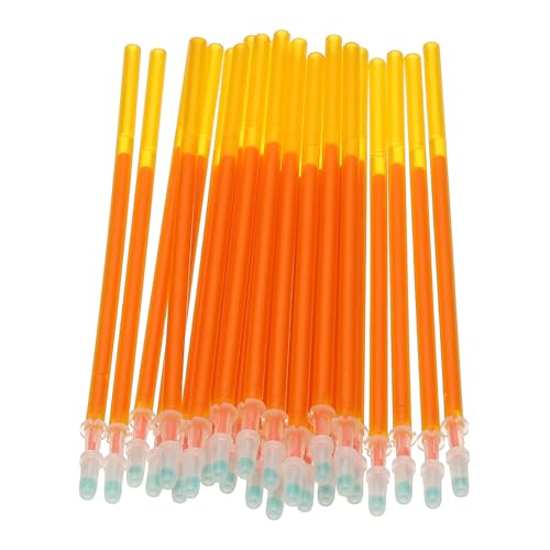 PATIKIL 24 Pcs Erasable Gel Pens Refills, 0.5mm Heat Erasable Pens Refills for Fabric Disappearing Ink Fabric Marking Pen for Sewing Quilting Writing, Orange Ink - color: Orange