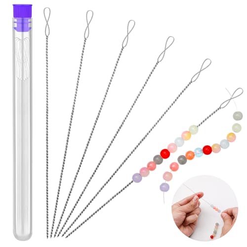 UOOU 6 Pcs Beading Needles, Collapsible Big Eye Bead Needles - style: 0.6 x 130 mm