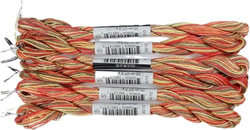 KCS 162 Yards(150 Meters) Mercerized Pearl Cotton Crochet Needlepoint Thread,Size 5 (4510, 6 skeins) - color: 4510