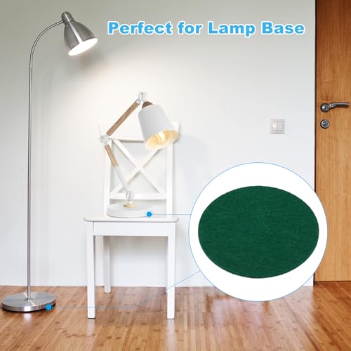 PATIKIL 2.5 Inch Diameter Lamp Base Felt, 20Pack 2mm Thickness Round Soft Adhesive Non-Slip Anti-Scratch Backed Felt for Lamp Furniture DIY Craft, Dark Green - color: Dark Green, size: 2.5 Inch