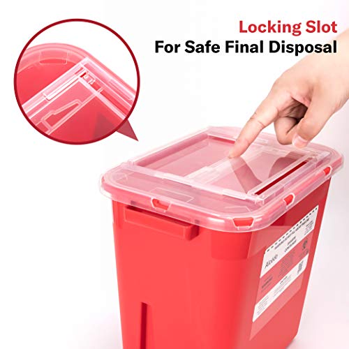 Alcedo Large Sharps Container 2 Gallon (3-Pack) Home & Professional Use