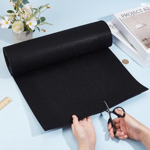 BENECREAT 118.1x15.7inch Felt Fabric Roll, Black, 2mm Thick - color: Black, size: 118x15.7 Inch