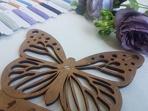 Thread Organizer Double Sided Wooden Mouline Holder Embroidery Storage Cross Stitch Accessories Sewing Floss Thread Keeper (FLZ-010) - color: FLZ-010