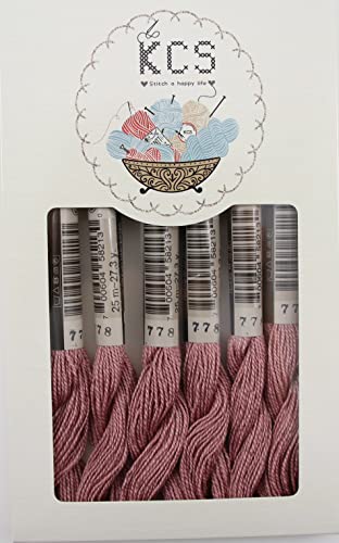 KCS 25 M/Skein Mercerized Pearl Cotton Crochet Needlepoint Thread,Size 5,6 skeins,Antique Mauve vy it - color: Antique mauve vy it
