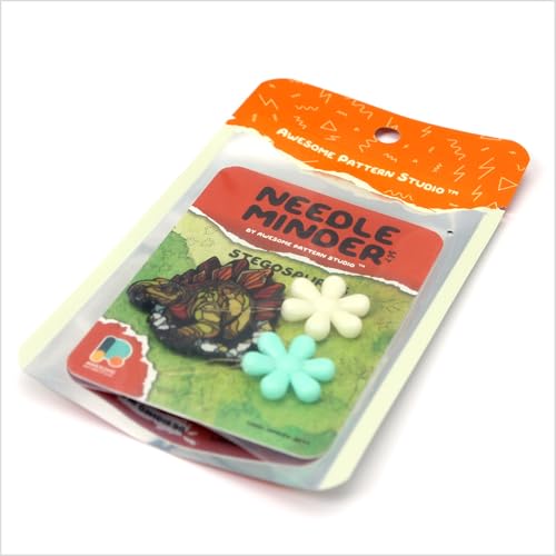 Awesome Pattern Studio Needle Minder Set - Stegosaurus Magnetic Needle Minder. Enamel Pin for Cross Stitch, Embroidery and Craft (Set #1) - color: Set #1