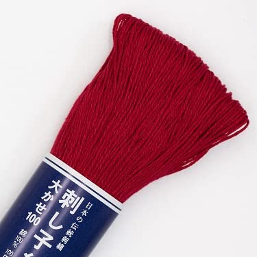 Olympus Sashiko Thread - 100m Skein - Japanese Embroidery & Quilting Thread (104-Red)