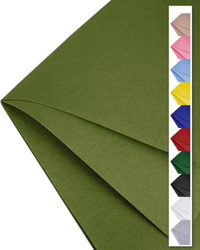 Olive Green Felt Fabric 72" x 36", Large Stiff Craft Felt Sheet by The Yard - color: Olive Green, size: 72" X 36" (1 Yard)