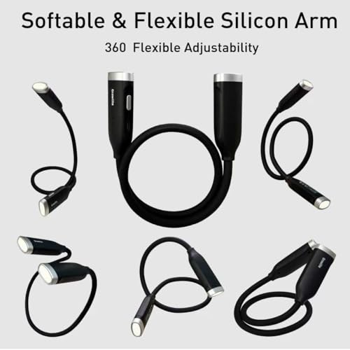 Neck Reading Light, 3 Color & Brightness Adjustable Book Light for Reading in Bed, Hands-Free, Lightweight, USB C Rechargeable, Eye-Caring, Perfect for Crafts, Camping, Kids & Adults (black) - color: Black