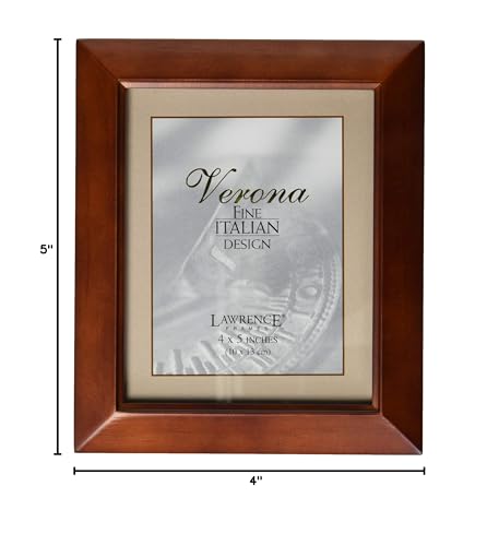 Lawrence Frames Estero Collection, Chestnut Wood Picture Frame, 4x5 - color: Chestnut, size: 4x5