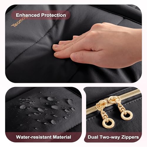 Teamoy Puffer Sewing Machine Carrying Case, Black - color: Black