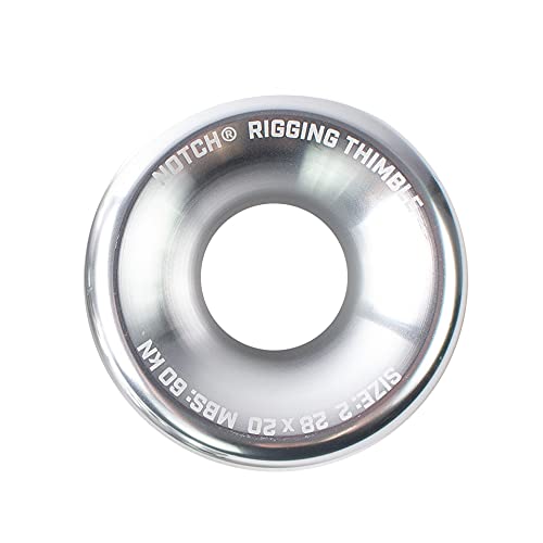 Notch Non-Anodized Aluminum Rigging Thimbles for Lines 14mm-28mm - size: Medium # 2 (28 x 20mm)