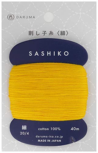 Sashiko Thread Thinner Weight 40m Col. 204 -Golden Yellow- Japanese Embroidery & Quilting by Yokota - color: Sunflower yellow