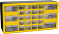 Akro-Mils 26-Drawer Plastic Storage Cabinet, 20"W x 6"D x 10"H, Yellow - color: Yellow, size: 26 Drawer, style: 1 Pack