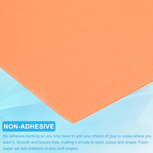 PATIKIL EVA Foam Sheet 10Pcs 12x8 Inch 2mm Thick Orange - color: Orange