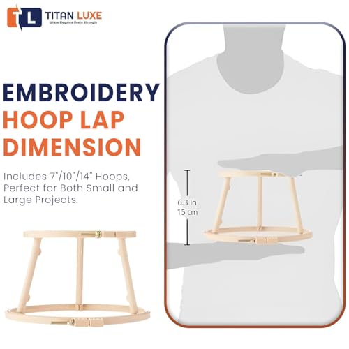 Morgan Embroidery Hoop Lap Stand | 7"/10"/14" No-Slip Portable Embroidery Hoop Holder | Lightweight Circle Design for Sewing Crafters Punch Needle Cross Stitch, Needlepoint, Arts & Craft | Made in USA - size: 7-10-14 inches
