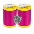 Coats & Clark Cotton All Purpose Sewing Thread 100% Mercerized Cotton 225 Yards Each Spool S970 2 Pack Bundle with 3 Bella's Crafts Needle Threaders (Red Rose) - color: Red Rose