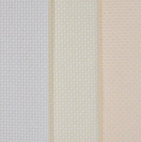 KCS 3 pc of 12" x 18"(30cmx45cm) 16 Count Cotton Aida Cloth Cross Stitch Fabric (White+Antique White+Ecru) - color: White+antique White+ecru