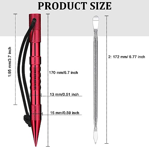 Ferraycle 12 Pcs Paracord FID Knotters Tool Set Stainless Steel, Red - style: Red