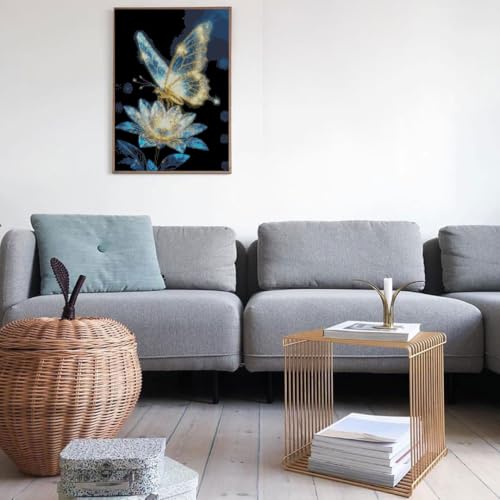 Butterfly Flower Stamped Cross Stitch Kits Flower Cross Stitch Patterns,Dimensions Cross Stitch Kits Embroidery Kit Arts and Crafts for Beginners 15.7x11.8 inch - color: D039