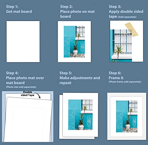 Golden State Art 16x20 White Uncut Picture Mats Matboards, Pack of 10 - size: 16x20