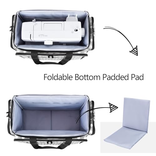LUXJA Sewing Machine Case with Removable Padding Pad, Gray Dots - color: Gray Dots, style: Sewing Machine Bag