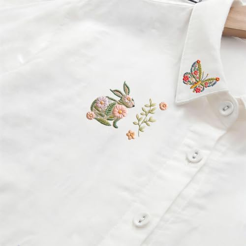 41 Pcs Water Soluble Embroidery Patterns Stabilizers Stick and Stitch Embroidery Paper Wash Away Stabilizers Flower Patterns, for Hand Sewing Lover Beginners, Animal&Flower