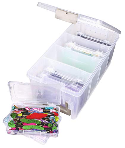 ArtBin Semi Satchel Photo Storage Photo & Craft Organizer Set, Large Box with [8] Plastic Storage Cases Inside, Clear - style: Semi Photo Satchel