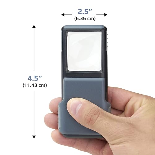 Carson MiniBrite 5x LED Lighted Slide Out Pocket Magnifying Glass - size: Pack of 4