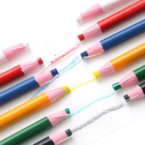 12 Pieces Sewing Mark Pencils Tailor Marking Pen Sewing Fabric Pencil for Sewing Marking and Tracing Tools 6 Colors
