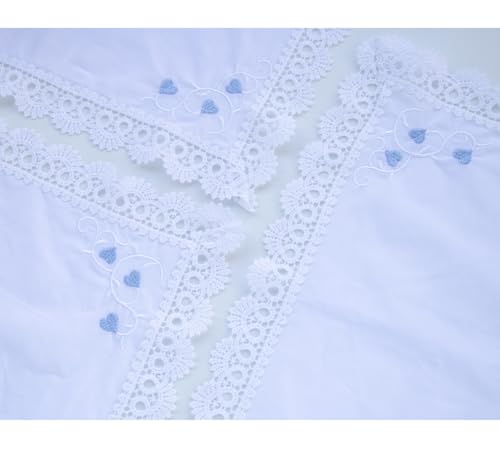 MileyMarla Ladies Embroidery Cotton White Handkerchiefs Lace Wedding Hankies - color: J05-3pcs B