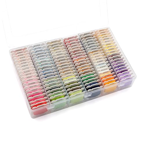 Huacan Embroidery Floss with Storage Box - 120 Colors Stitching Threads Sewing Kits DIY Cross Stitch Threads Set for Adults Beginner (120 Color) - color: 120 Color